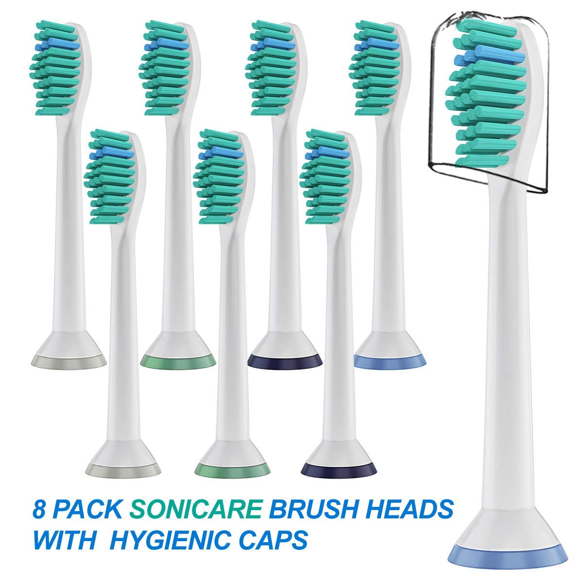 HANNEA 8 Pack Electric Toothbrush Head Standard Replacement Toothbrush Heads for Philips Compatible with ProResults DiamondClean FlexCare Healthy White HANNEA 8 Pack Electric Toothbrush Head Standard Replacement Toothbrush Heads for Philips Compatible with ProResults DiamondClean FlexCare Healthy White